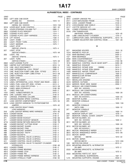 John Deere 644H Whel Loader Parts Catalog - Image 11