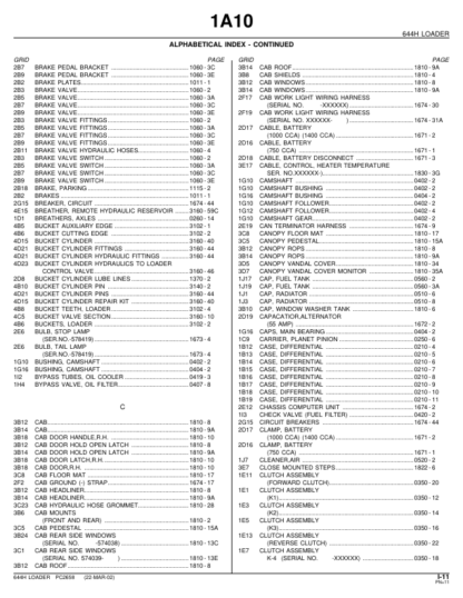 John Deere 644H Whel Loader Parts Catalog - Image 4