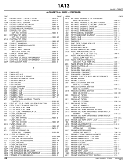 John Deere 644H Whel Loader Parts Catalog - Image 7