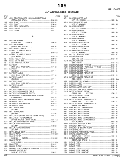 John Deere 644H Whel Loader Parts Catalog - Image 3