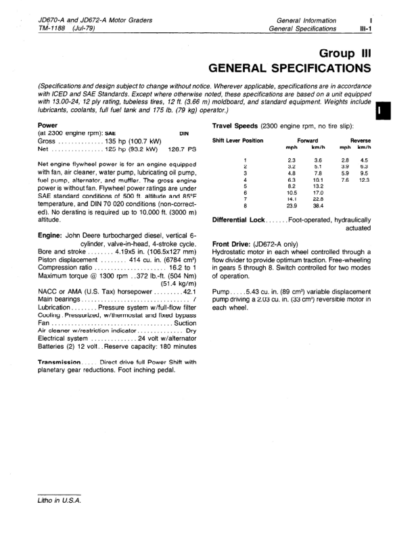 John Deere 670A 672A Motor Grader Repair Manual - Image 6