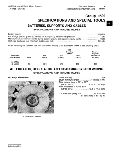 John Deere 670A 672A Motor Grader Repair Manual - Image 14