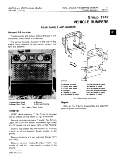 John Deere 670A 672A Motor Grader Repair Manual - Image 15