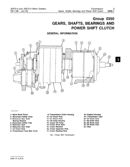 John Deere 670A 672A Motor Grader Repair Manual - Image 8