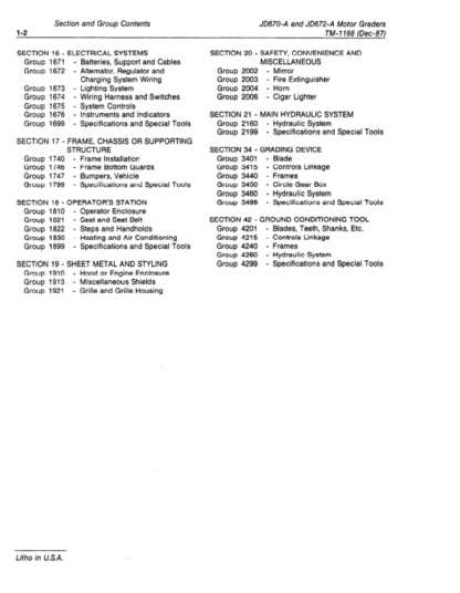 John Deere 670A 672A Motor Grader Repair Manual - Image 4