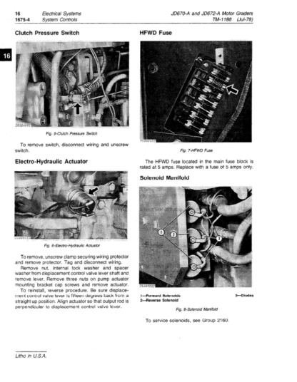 John Deere 670A 672A Motor Grader Repair Manual - Image 13