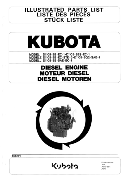 Kubota D1105 Engine Parts Catalog - Image 2