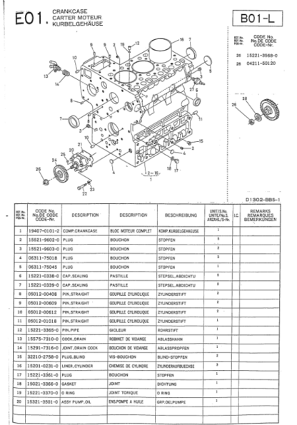 Kubota D1302-BBS-1 Diesel Engine Parts Manual - Image 3