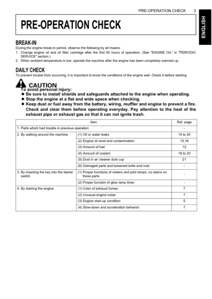 Kubota D1503 D1703 D1803 V2003 V2203 V2403 V2403 Engines Operators Manual - Image 4