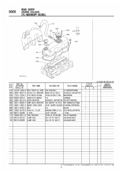 Kubota D1503-M-E3B Diesel Engine Parts Manual - Image 8