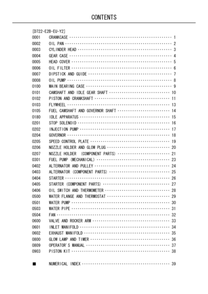 Kubota D722-E2B-EU-Y2 Diesel Engine Parts Manual - Image 4