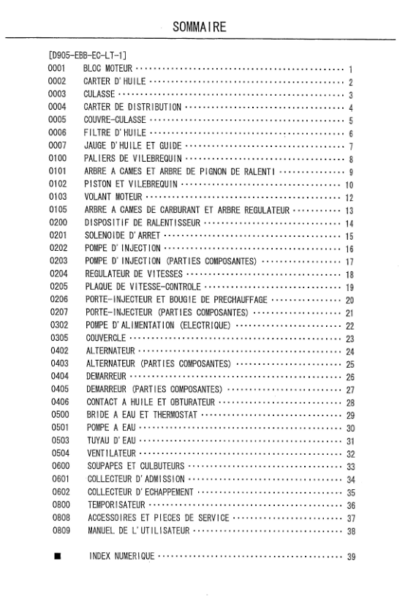 Kubota D905-EBB Diesel Engine Parts Manual - Image 3