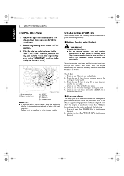 Kubota Diesel Engine Operations Manual - Image 9