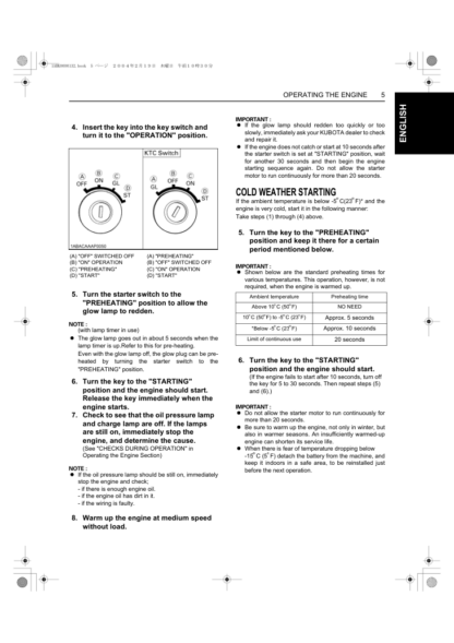 Kubota Diesel Engine Operations Manual - Image 8