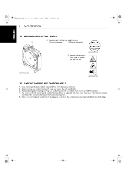 Kubota Diesel Engine Operations Manual - Image 3