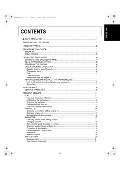 Kubota Diesel Engine Operations Manual - Image 11