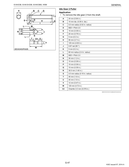 Kubota E3B E3BG Series Engine Workshop Manual - Image 12