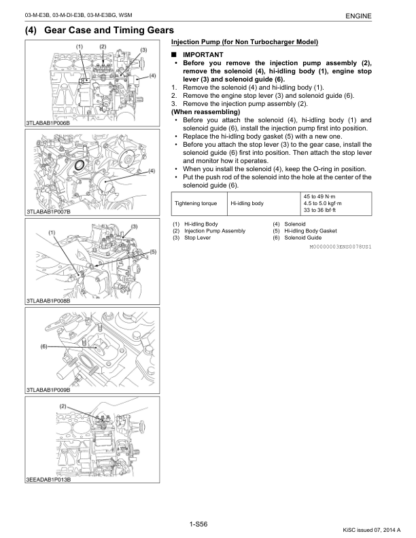 Kubota E3B E3BG Series Engine Workshop Manual - Image 5