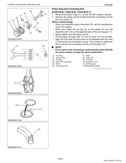 Kubota E3B E3BG Series Engine Workshop Manual - Image 6