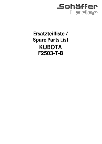 Kubota F2503-T-B Diesel Engine Parts Manual - Image 3