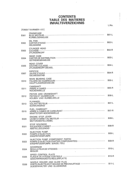 Kubota F2503-T-B Diesel Engine Parts Manual - Image 4