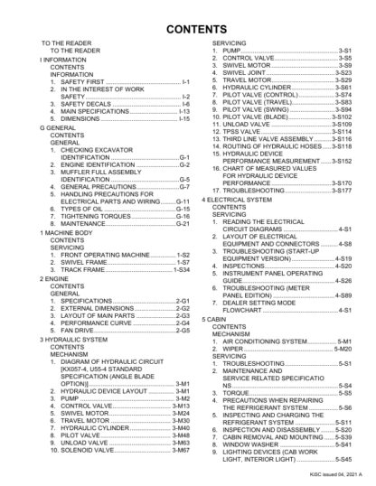 Kubota KX057-4 U55-4 Excavator Workshop Manual - Image 3