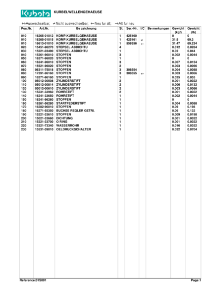 Kubota KX61H Diesel Engine Parts Manual - Image 3