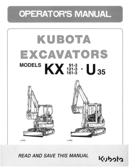 Kubota KX91-3 KX121-3 K161-3 U35 Operators Manual - Image 2