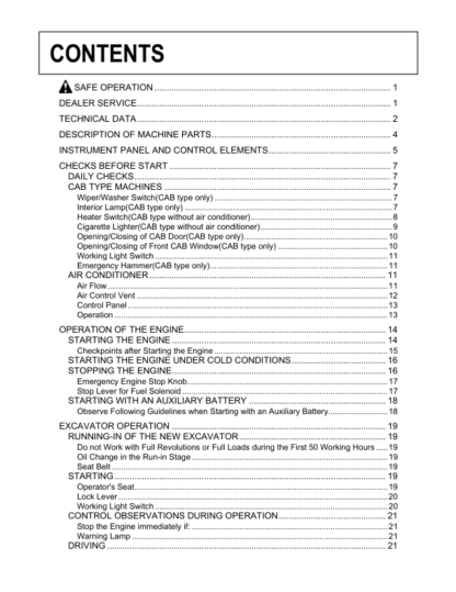 Kubota KX91-3 KX121-3 K161-3 U35 Operators Manual - Image 8