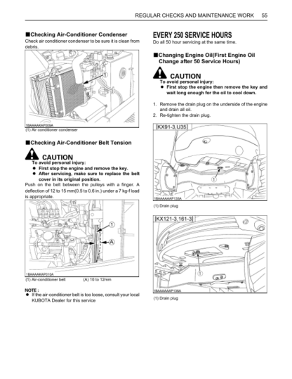 Kubota KX91-3 KX121-3 K161-3 U35 Operators Manual - Image 16