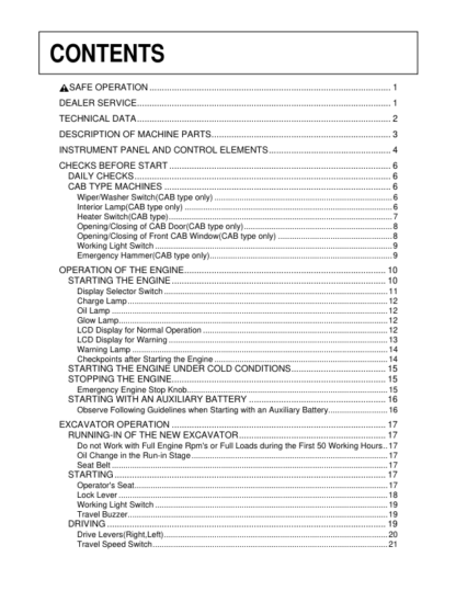 Kubota KX91-3 U35-3  Excavator Operators Manual - Image 7