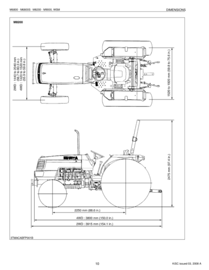 Kubota M6800 M6800S M8200 M9000 Tractor Workshop Manual - Image 4