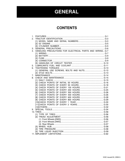 Kubota M6800 M6800S M8200 M9000 Tractor Workshop Manual - Image 3