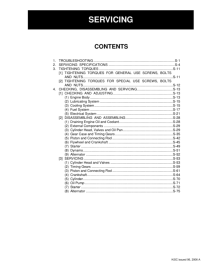 Kubota SM-E2B Diesel Engine Workshop Manual - Image 3