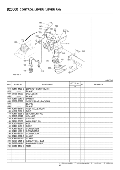 Kubota U-30-5 Excavator Parts Catalog - Image 4