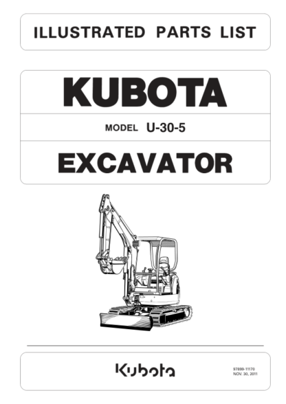 Kubota U-30-5 Excavator Parts Catalog - Image 2