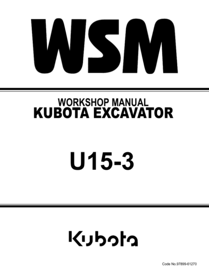 Kubota U15-3 Excavator Workshop Manual - Image 2