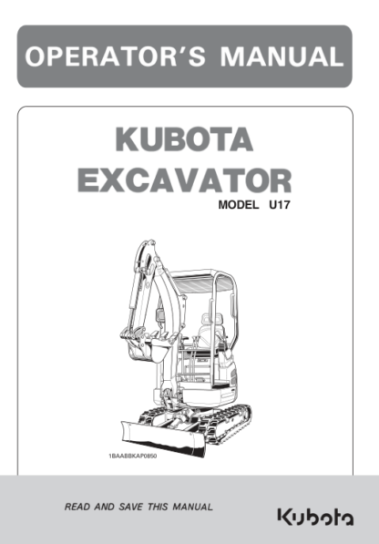 Kubota U17 Excavator Operators Manual - Image 2