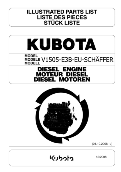 Kubota V1505-E38-EU Engine Parts Manual - Image 2