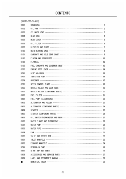 Kubota V1505-E38-EU Engine Parts Manual - Image 3