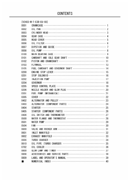 Kubota V2403-M-T-E3B-SHF-1 Diesel Engine Parts Manual - Image 3