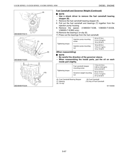 Kubota V3-E3B, V3-E3CB, V3-E3BG Diesel Engine Workshop Manual - Image 8