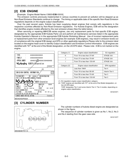 Kubota V3-E3B, V3-E3CB, V3-E3BG Diesel Engine Workshop Manual - Image 9