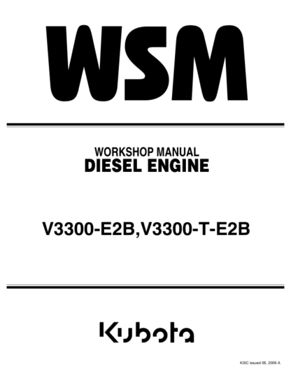 Kubota V3300-E2B, V3300-T-E2B Diesel Engine Workshop Manual - Image 2