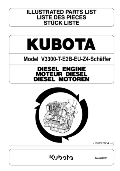 Kubota V3300-T-E2B Diesel Engine Parts Manual - Image 2
