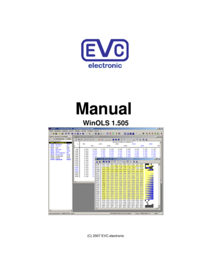 Manual WinOLS 1.505 C 2007 EVC Electronic