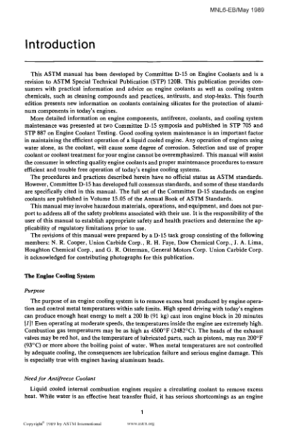 Manual on Selection and Use of Engine Coolants - Joseph A. Lima - Image 4