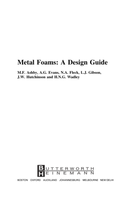 Metal Foams - A Design Guide - M.F. Ashby