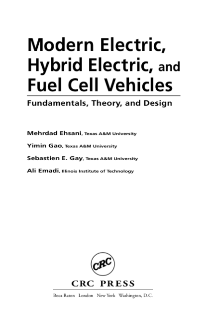 Modern Electric, Hybrid Electric & Fuel Cell Vehicles - Mehrdad Ehsani - Image 3