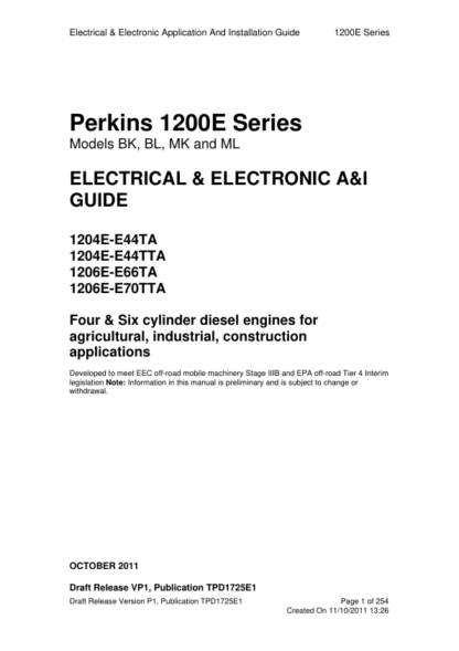 PERKINS 1204E and 1206E Electronic Application and Installation - Image 2